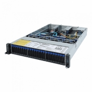 R282-Z91 (rev. 100) AMD EPYC 7002 DP, 2U, 24x 2.5" SAS/SATA, 32x RDIMM/LRDIMM DDR4, 2 x 1Gb/s (Intel I350-AM2), 2x 2.5" SAS/SATA in rear side, Ultra-Fast M.2 with PCIe Gen3 x4, 2 x PCIe Gen4, Aspeed AST2500, 2x 1600W 80 PLUS Platinum