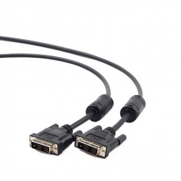 Кабель DVI-D single link Cablexpert CC-DVI-BK-6, 19M/19M, 1.8м, черный, экран, феррит.кольца, пакет {60} (081535)