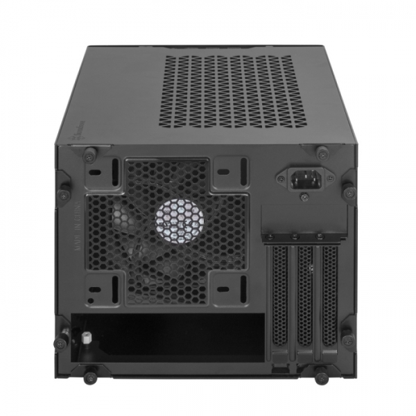 SST-SG15B Mini-ITX корпус-куб с алюминиевой передней панелью black (811246)
