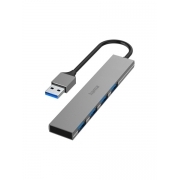 Разветвитель USB 3.0 Hama H-200114 4порт, серый 
