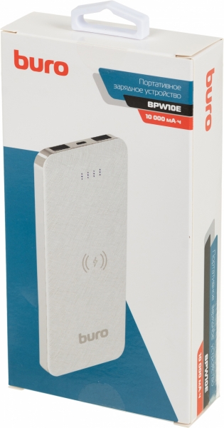 Мобильный аккумулятор Buro BPW10E 10000mAh белый (BPW10E10PWT)