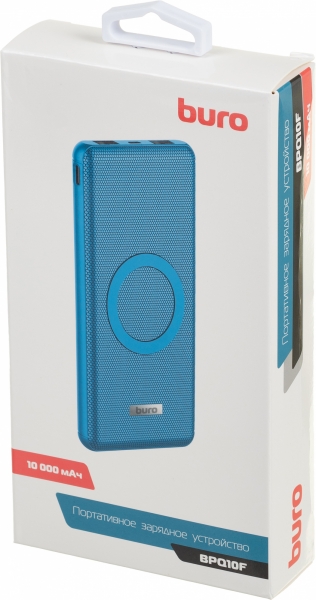 Мобильный аккумулятор Buro BPQ10F 10000mAh синий (BPQ10F18PBL)