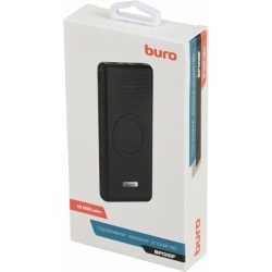 Мобильный аккумулятор Buro BPQ10F 10000mAh 3A QC PD беспроводная зарядка черный (BPQ10F18PBK)