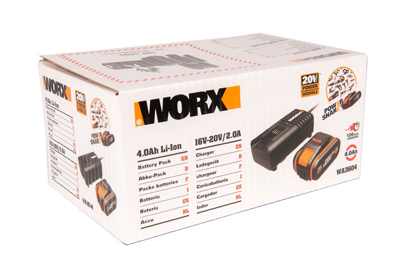 Комплект WORX WA3604 (1 акб 4 Ач и ЗУ на 2А)