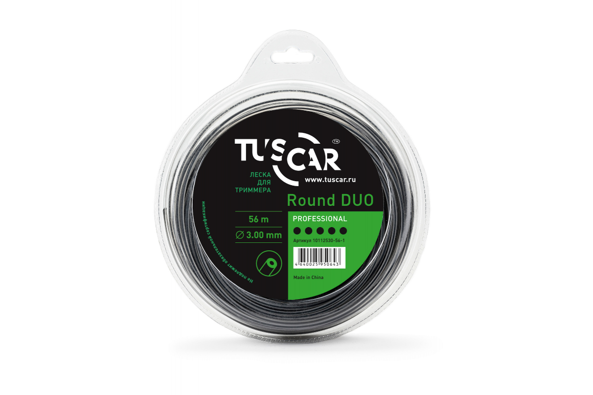 Леска для триммера Round DUO, Professional, 3.0 мм, 56 м TUSCAR 10112530-56-1