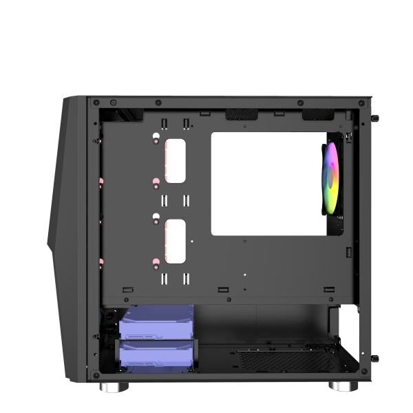 Корпус Powercase Alisio Micro X2B, mATX, без БП, черный (CAMIB-L2)