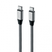 Unico Дата кабель type-С - type С 2,1А, 5V/3A, 9V/2A, Power Delivery,  480 Мбит/с, нейлон, металл, 1м, серый