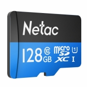 Карта памяти MicroSDXC Netac P500 Standart 128GB + адаптер [NT02P500STN-128G-R]