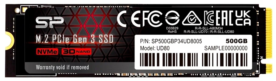 Накопитель SSD Silicon Power 500GB UD80, M.2 2280 SP500GBP34UD8005