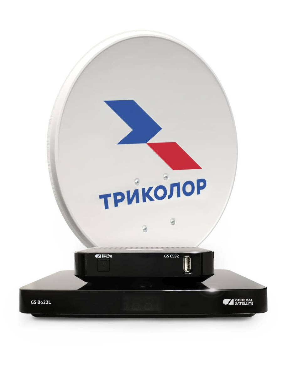 Комплект спутникового телевидения Триколор Ultra HD GS B622L/С592 (1 год) черный