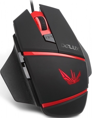 Мышь DELUX M-611, черно-красная