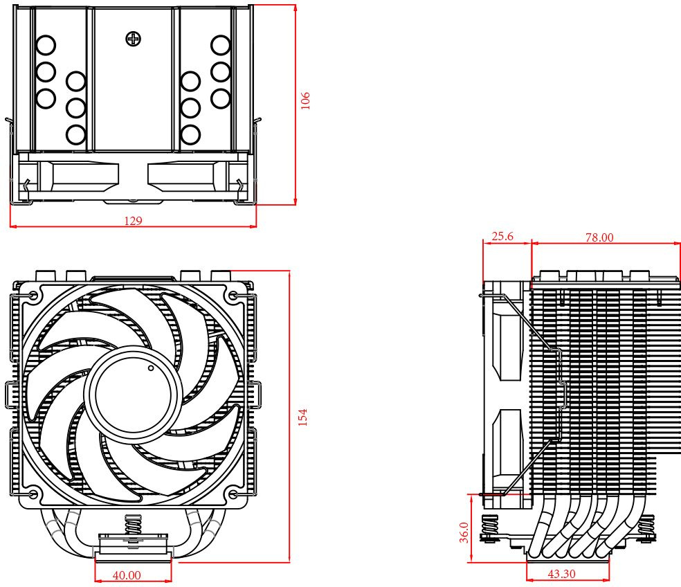 Устройство охлаждения(кулер) ID-Cooling SE-226-XT ARGB, черный