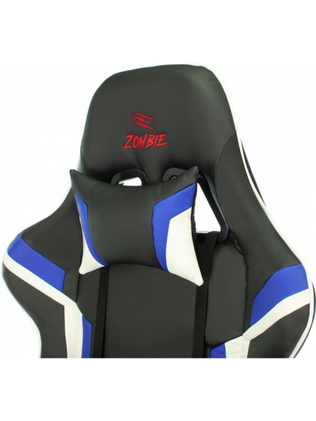 Кресло игровое Zombie Z4 черный/синий искусственная кожа крестовина