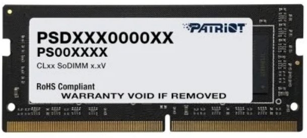 Оперативная память Patriot DDR4 4Gb 2666MHz PC3-21300 SO-DIMM (PSD44G266682S)