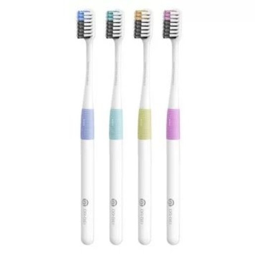 Набор зубных щеток DR.BEI Bass Toothbrush Classic with 1 Travel Package (4 Pieces) (Xiaomi Version)