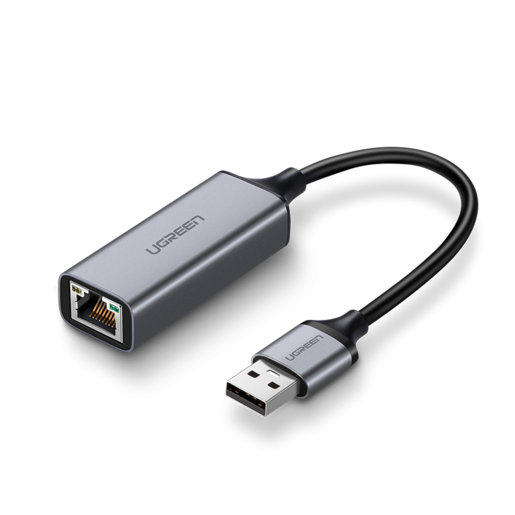 Адаптер UGREEN CM209 (50922) USB to RJ45 Ethernet Adapter Aluminum Case. Цвет: серый космос