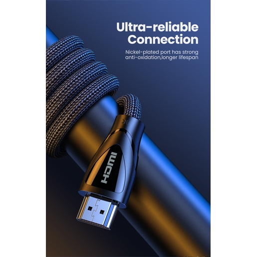 Кабель UGREEN HD140 (80401) HDMI A M/M Cable в оплетке. Длина 1 м. Цвет: черный