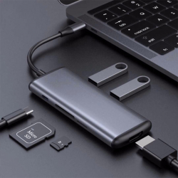 Адаптер Hagibis Type-C to USB 3.0/HDMI Multifunctional Adapter / 6 ports / with PD & Card Readers