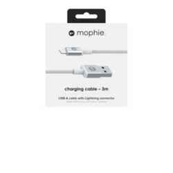Кабель Mophie USB-A to Lightning. Длина 3м. Цвет белый.