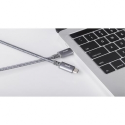 Кабель Moshi Integra USB-C to USB-C. Покрытие кабеля сделано из кевлара. Длина 1,2 м. Цвет серый.