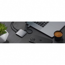 USB-C хаб Satechi Aluminum 4 порта Интерфейс USB-С. Цвет: Серый космос