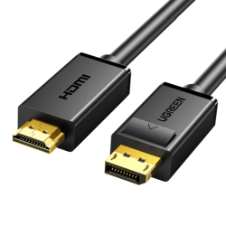 Кабель UGREEN DP101 (10202) DP Male to HDMI Male Cable. Длина 2 м. Цвет: черный