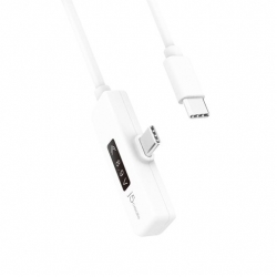 Кабель j5create USB-C на USB-C (разъём 90°) с измерителем мощности заряда.