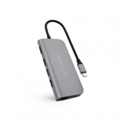 USB Хаб Hyper HyperDrive POWER 9 in 1 Hub для USB-C iPad/MacBook Pro/MacBook Air и других устройств с портом USB-C. Порты: HDMI 4K30Hz, 3 x USB-A 3.0 5Gbps, Micro SD, SD, USB-C PD 60W, Gigabit Ethernet, 3.5mm Audio Jack. Цвет серый.