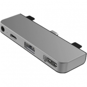 USB-хаб Hyper HyperDrive 4-in-1 USB-C Hub. Порты: USB-C, HDMI, USB-A, 3.5mm AUX. Цвет серебристый.