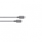 Кабель Moshi Integra USB-C to USB-C. Покрытие кабеля сделано из кевлара. Длина 1,2 м. Цвет серый.