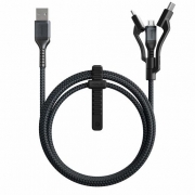 Кабель Nomad Universal Cable Kevlar, интерфейсы Lightning/USB-C/Micro-USB. Материал кевлар. Длина 1.5 м. Цвет чёрный.