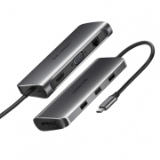 Адаптер UGREEN CM179 (40873) USB Type C Multifunctional Adapter. Цвет: серый