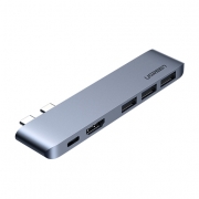 Адаптер UGREEN CM251 (60559) USB-C Multifunction Adapter мультифункциональный. Цвет: серый космос