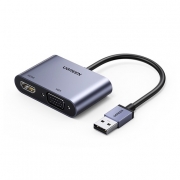 Адаптер UGREEN CM449 (20518) USB 3.0 to HDMI+VGA Card 1080P. Цвет: серый