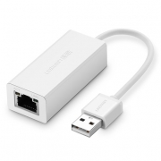 Адаптер сетевой UGREEN CR110 (20253) USB 2.0 10/100Mbps Ethernet Adapter. Цвет: белый