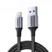 Кабель UGREEN  US199 (60156)  Lightning to USB Cable Alu Case with Braided.  Длина 1 м. Цвет: черный
