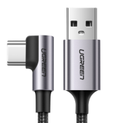 Кабель угловой UGREEN  US284 (50941)  Angled USB AM to USB Type C Cable Angled.  Длина 1 м. Цвет: черный
