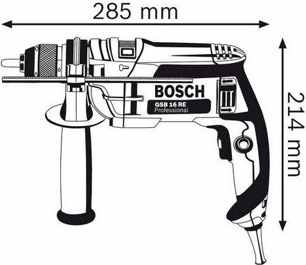 Дрель ударная Bosch GSB 16 RE, 750Вт, кейс (060114E500)