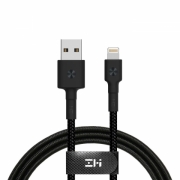 Кабель ZMI AL823 USB cable (MFi certified 30cm PP braided Lightning cable) black RU (ZMKAL823RUBK)