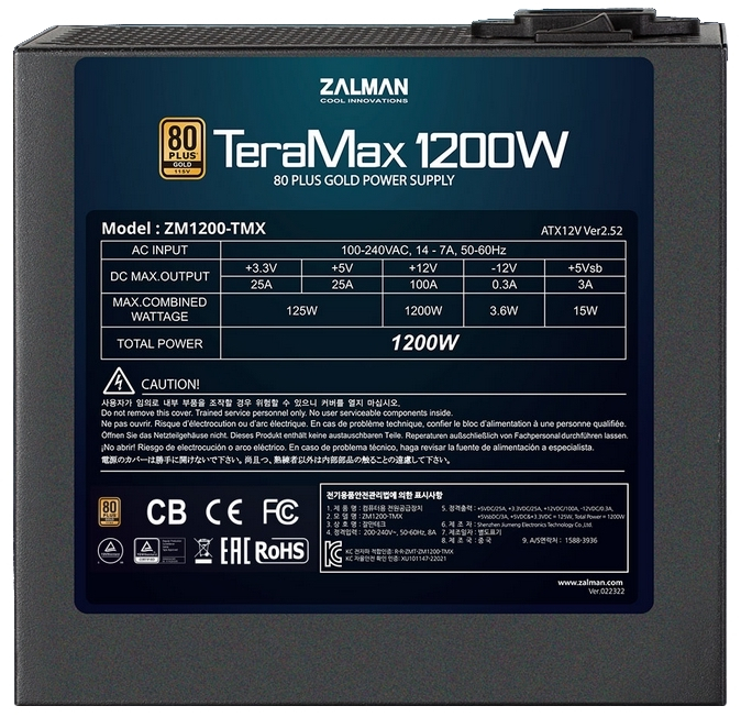 Блок питания Zalman ZM1200-TMX 1200W