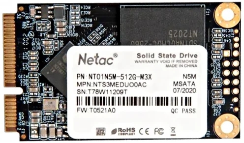 SSD накопитель mSATA Netac N5M 512GB (NT01N5M-512G-M3X)