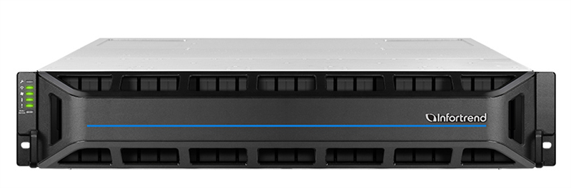EonStor GS 3000 Gen2 2U/25bay,dual redundant subsystem 4x12Gb/s SAS,8x10Gbe(SFP+),+4 host boards,4x4GB,2x(PSU+FAN Module),2x(SuperCap+FlashModule),25xdrive trays,1xRackmount kit (GS 3025R2CBF-D)