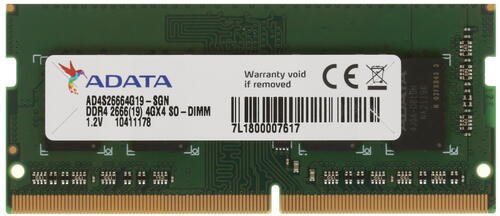 Оперативная память SO-DIMM ADATA DDR4 4Gb 2666MHz (AD4S26664G19-SGN)
