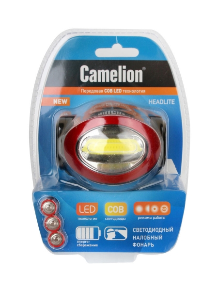 Фонарь налобный Camelion LED5382 черный/красный (13366)