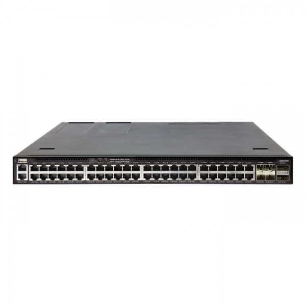 4630-54PE-O-AC-F Edge-corE AS4630-54PE, 48-Port GE RJ45 port PoE++,  4x25G SFP+, 2 port 100G QSFP28 for stacking, Broadcom Trident 3, Dual-core  Intel Denverton CPU, dual AC 1200W PSUs and 2 + 1 Fan Modules with port-to-power airflow, 2 front rack mounti