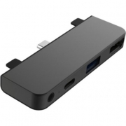 USB-хаб Hyper HyperDrive 4-in-1 USB-C Hub. Порты: USB-C, HDMI, USB-A, 3.5mm AUX. Цвет серый космос.