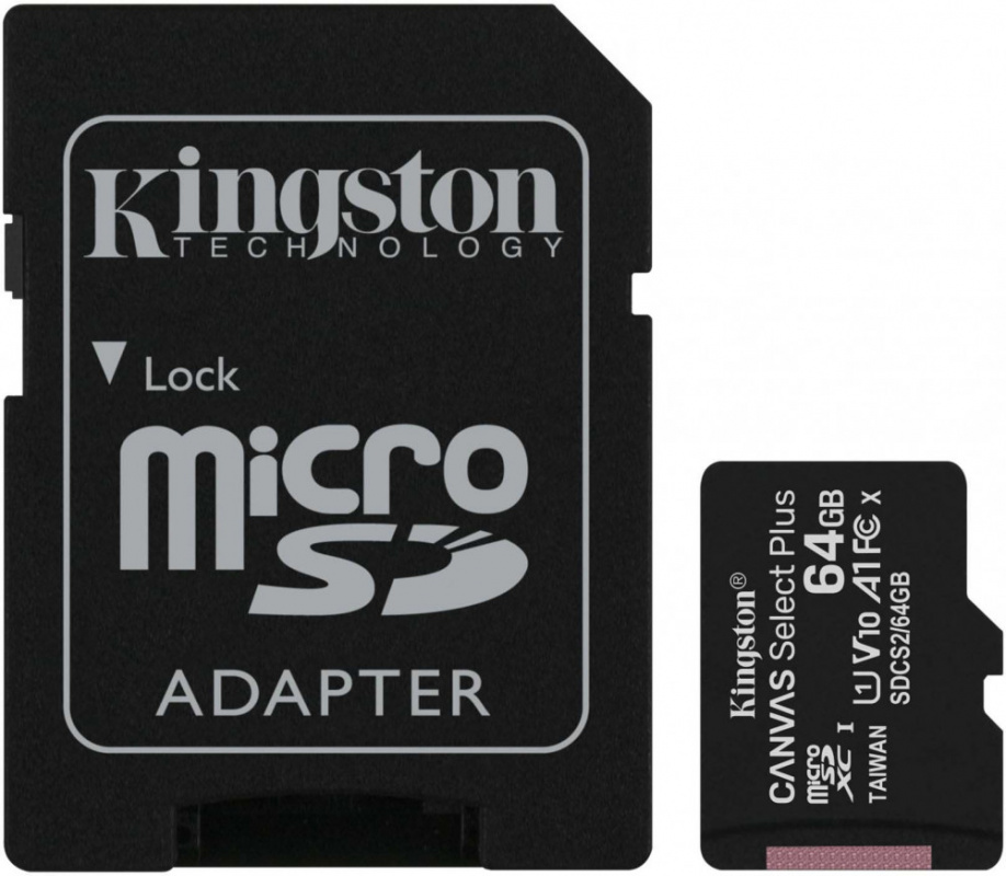 Карта памяти Kingston Canvas Select Plus 64Gb (SDCS2/64GB)