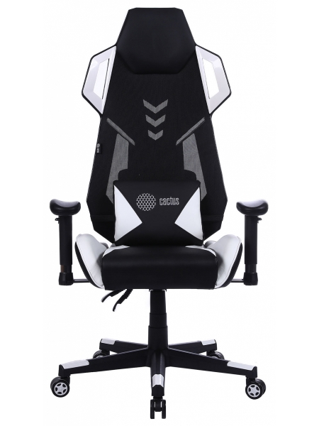 Кресло игровое Cactus CS-CHR-090BLW, черный/белый 