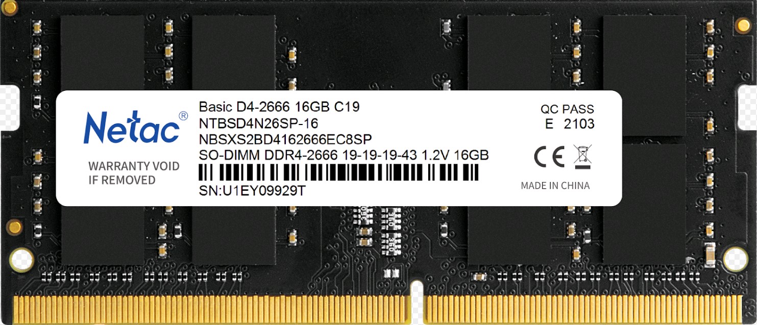 Оперативная память SO-DIMM Netac Basic DDR4 16GB 2666MHz (NTBSD4N26SP-16)