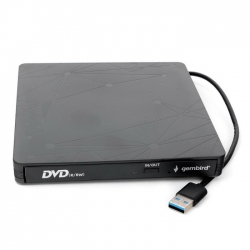 Внешний DVD-привод Gembird DVD-USB-03 USB 3.0 пластик, черный (DVD-USB-03) (271651) {20}